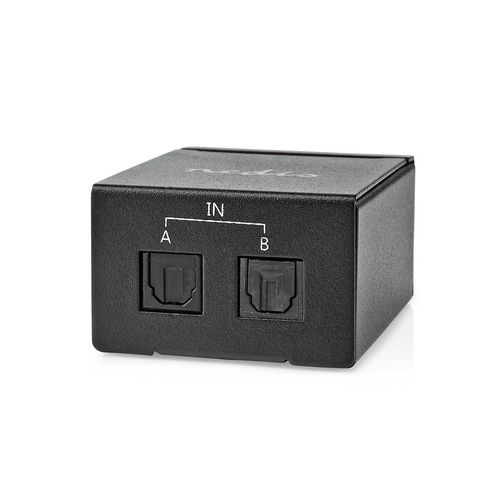 Digital Audio Switch | 2-way | Connection input: DC Power / 2x TosLink | Connection output: TosLink Female | Manual / Switch | Metal | Black ASWI2512BK 5412810403776