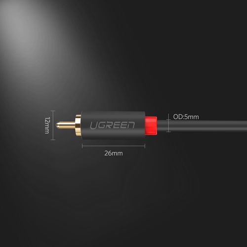 Кабель 2xRCA male - 2xRCA male 5м черный AV104 UGREEN UGREEN/10520 6957303815203