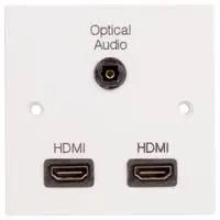WALLPLATE,1G 2X HDMI-OPT, WHITE PELR0087