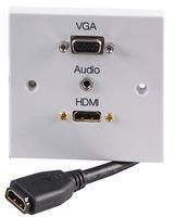 WALLPLATE 1G,HDMI,VGA,AUDIO, WHITE PELR0091