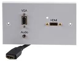 WALLPLATE 2G,HDMI,VGA,AUDIO, WHITE PELR0092