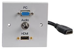 WALLPLATE, 1G PANDP, VGA, HDMI, AUDIO PELR0100