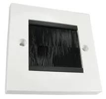 BRUSH PLATE, WHITE, 1 GANG, BLACK BRUSH UT-732BK