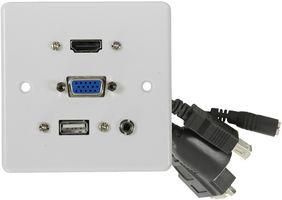 WALLPLATE, HDMI/VGA/3.5MM/USB 122.395UK