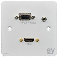 WALL INPUT PLATE, HDMI/VGA, 1-GANG SY-WP-HV-BW