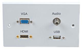 WALLPLATE 2G HDMI,VGA, AUDIO, USB A PELR0112