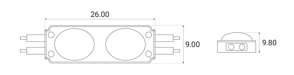 Светодиодный модуль BERGMEN AXS-2, 12VDC, 0.48W, 50lm, 183° x142°, 2x2835 SMD, IP67, холодный белый 7000K 01-001-065-03 5903268411890