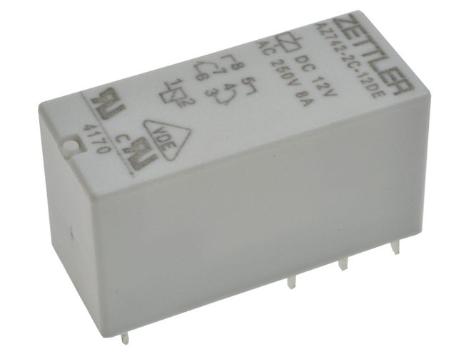 Relee DPDT 8A, 12V, 360Ω AZ742-2C-12D