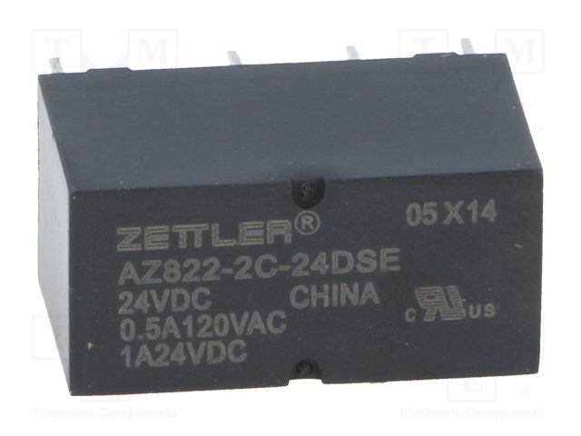 Relee AZ822-2C-24DSE 24VDC; 0.5A/120VAC; 1A/24VDC AZ822-2C-24DSE