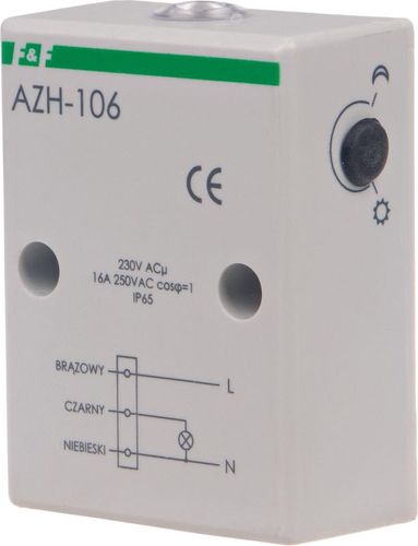 Valgust sõltuv relee 16A 12VAC/DC IP65 AZH-106-12V