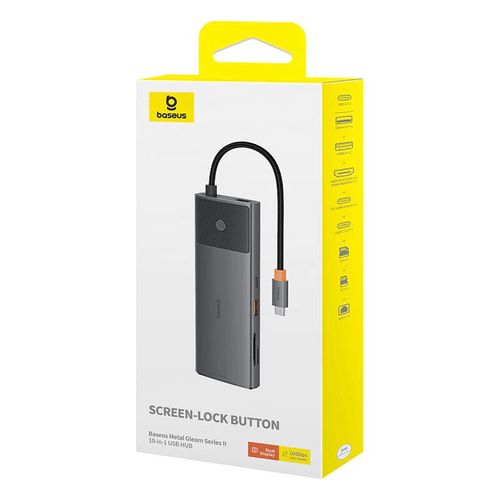 Док-станция USB C - 8 типов разъемов (HDMI4K@120Hz+HDMI4K@60Hz+USB-A(10Gbs)+USB-C(10Gbps+2xUSB-A(480Mbps)+RJ45+SD/TF+USB-C(PD)) BASEUS B00061800813-01 6932172643324