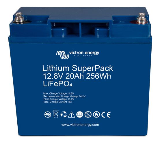 Liitium SuperPack 12,8V/20Ah, M5, Victron energia BAT512020705 8719076047537
