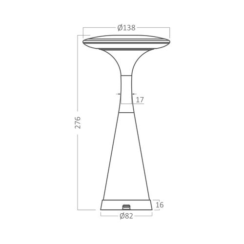 Taaslaetav laualamp TOWER, 3W, 300lm, IP44, koos laadimisjaamaga, 2600mAh, must BK06-00091 5949097738043