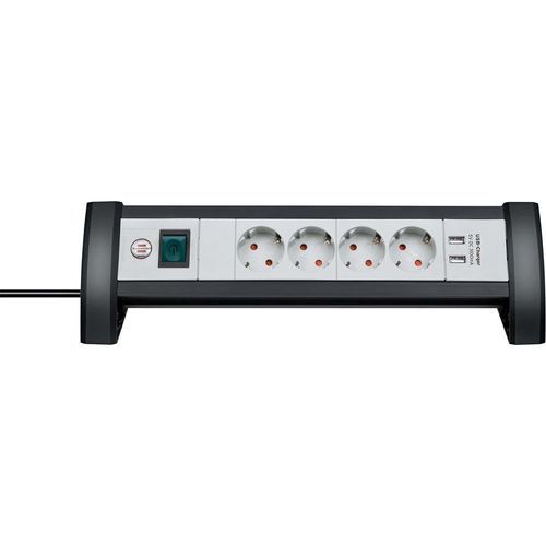 Premium-Office-Line socket strip 4-way with switch (socket strip for the desk with 1.8m cable and 2x USB, max. 3100 mA, Made in Germany) TYPE F BN-1156250534 4007123662999