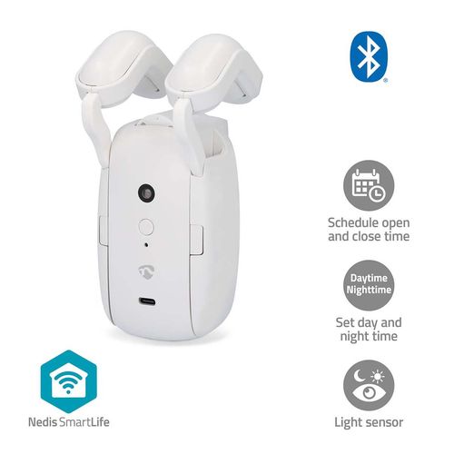 SmartLife Curtain Robot | Rod Rail | Curtains / Drapes | Battery Powered / USB Powered | 4000 mAh | Bluetooth® | White BTMC10WT1PC 5412810419692