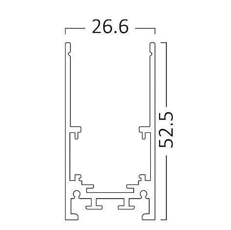 Magnetic track profile, , 48Vdc, black, surface 2m BY41-00221 5949097722813