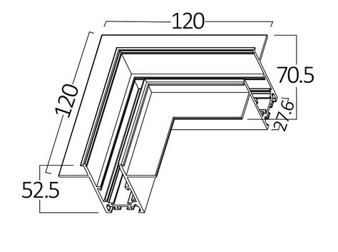 Magnetic tracklight connector, recessed, L shape BY41-10101 5949097722776