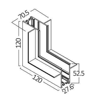 Magnetic tracklight connector, recessed, L shape, vertical BY41-10111 5949097722783