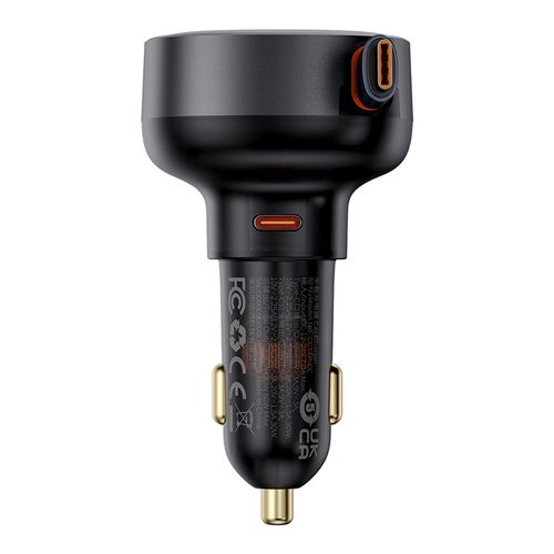 Auto kiirlaadija 60 W 12–24 V USB-C QC4.0 PD3.0 koos sissetõmmatava 0,7 m USB-C kaabliga, must C00057802111-01 6932172641658