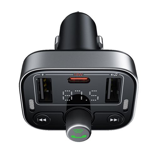 Car Bluetooth 5.3 FM Transmitter 2xUSB + USB-C, Black C10762200113-00 6932172643355