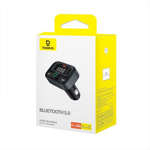 Car Bluetooth 5.0 FM Transmitter 2xUSB + USB-C, Black C10762300113-00 6932172643447