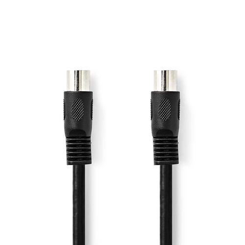 DIN Audio Cable | DIN 5-Pin Male | DIN 5-Pin Male | Nickel Plated | 1.00 m | Round | PVC | Black | Label CAGL20000BK10 5412810419784