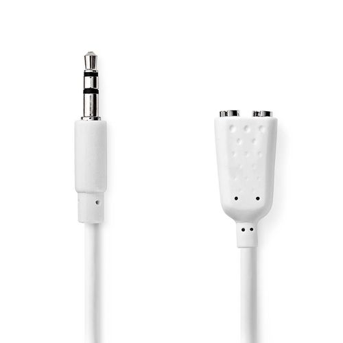 Stereo Audio Cable | 3.5 mm Male | 2x 3.5 mm Female | Nickel Plated | 0.20 m | Round | White | Envelope CAGP22100WT02 5412810280971