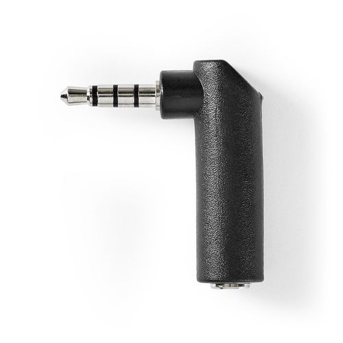 Stereo Audio Adapter | 3.5 mm Male | 3.5 mm Female | Nickel Plated | Angled 90° | Metal | Black | 10 pcs | Polybag CAGP22980BK 5412810323852