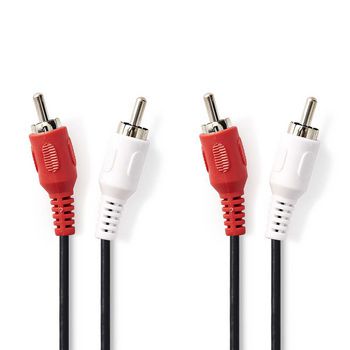 Стерео аудио кабель 2x RCA Male - 2x RCA Male 2.0 м черный CAGL24200BK20 5412810420353