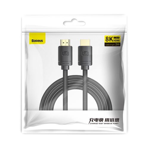 Kaabel HDMI-HDMI 2.0m (HDMI 2.1) must 8K 60Hz, BASEUS CAKGQ-K01 6953156204164