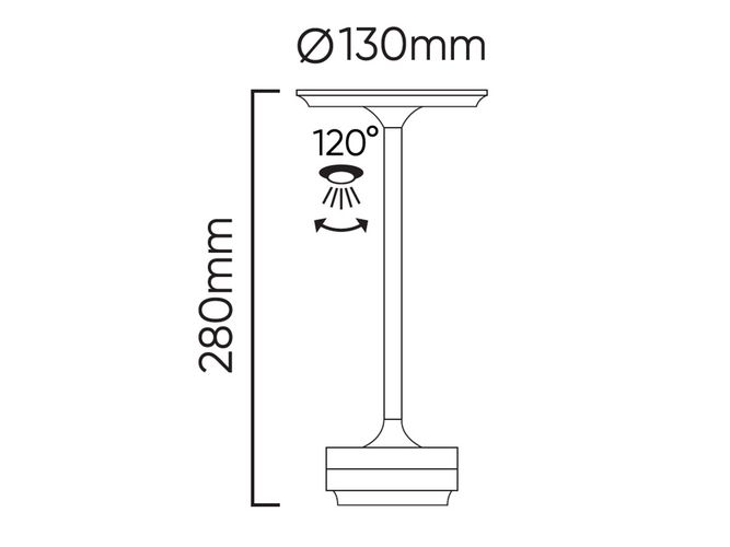 Taaslaetav laualamp CAMELIA 2,5W 250lm CCT 2700K-6000K must 4Ah USB tüüp C 204423 5905378204423