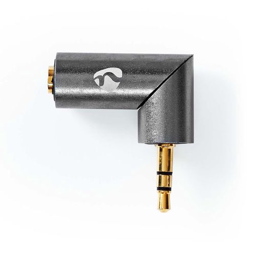 Stereo Audio Adapter | 3.5 mm Male | 3.5 mm Female | Gold Plated | Straight | Metal | Gold / Gun Metal Grey | 1 pcs | Cover Window Box CATB22975GY 5412810333493