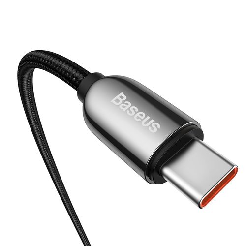 Cable USB C - USB C Plugs 100W (20V/5A) 1.0m with Power Display, Black BASEUS CATSK-B01 6953156206571