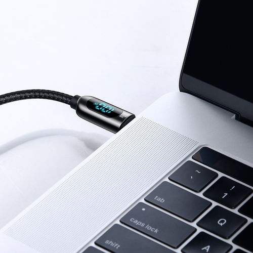 Cable USB C - USB C Plugs 100W (20V/5A) 1.0m with Power Display, Black BASEUS CATSK-B01 6953156206571