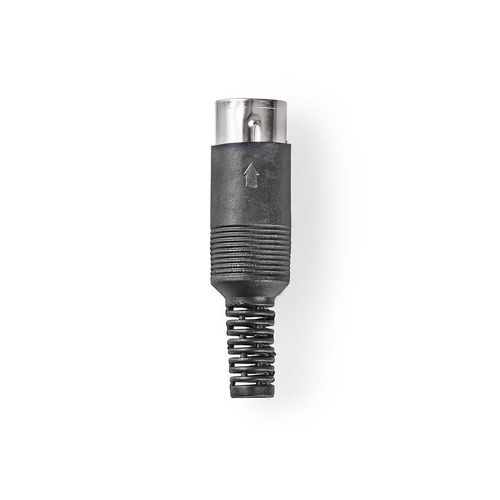 DIN Connector | Straight | Male | Nickel Plated | Twist-on | Cable input diameter: 6.0 mm | PVC | Black | 25 pcs | Polybag CAVC20903BK 5412810300112