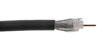 COAX CABLE, RG6, 20AWG, 75R, 100M RG6U BLACK 100M