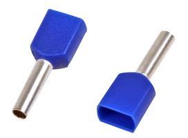 FRENCH TWIN FERRULE 0.75MM L.BLUE, PK100 DICE2075