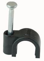 CABLE CLIP, POLYETHYLENE, 7MM, BLACK ROUND 7.0MM BLK