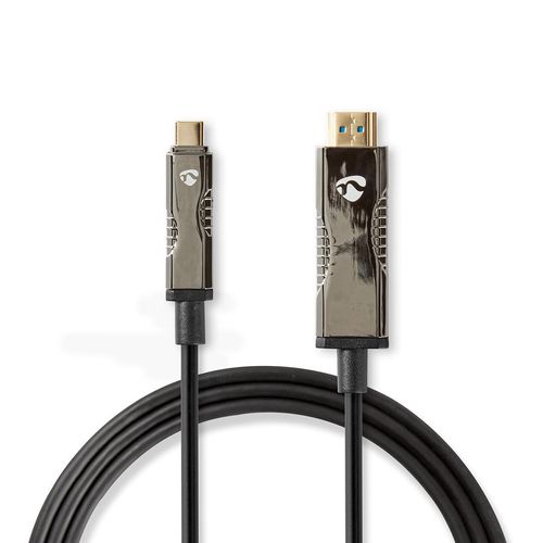 Active Optical USB Cable | USB-C™ Male | HDMI™ Connector | 18 Gbps | 20.0 m | Round | PVC | Black | Gift Box CCBG6410BK200 5412810318094