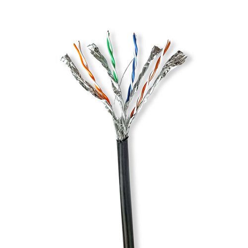 Network Cable Roll | CAT7 | Solid | S/FTP | Copper | 100.0 m | Outdoor | Round | PE | Black | Pull Box CCBG8599BK100S 5412810402052