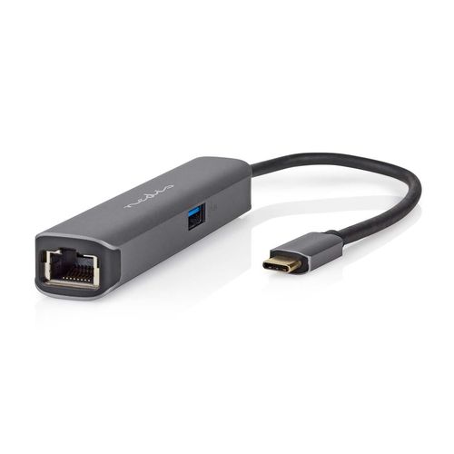 USB Multi-Port Adapter | USB 3.2 Gen 1 | USB-C™ Male | HDMI™ Output / RJ45 Female / USB-A Female / USB-C™ Female | 5 Gbps | 0.20 m | Round | Gold Plated | PVC | Anthracite | Box CCBW64220AT02 5412810414239