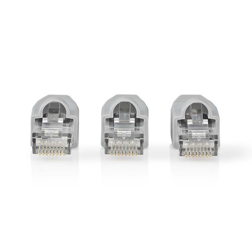 RJ45 Connector | Male | Solid UTP CAT6 | Straight | Gold Plated | 10 pcs | PVC | Grey | Box CCBW89355GY 5412810265695