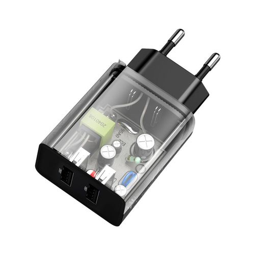 Зарядное устройство 10,5Вт 2xUSB 2.1A, черное CCFS-R01 6953156216426