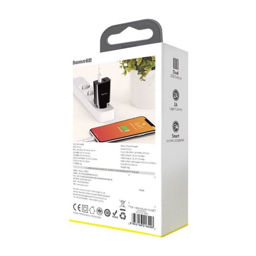 Seinalaadija 10,5W 2xUSB 2,1A, must CCFS-R01 6953156216426