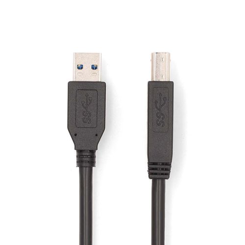 USB Cable | USB 3.2 Gen 1 | USB-A Male | USB-B Male | 5 Gbps | Nickel Plated | 2.00 m | Round | PVC | Black | Box CCGB61100BK20 5412810421923