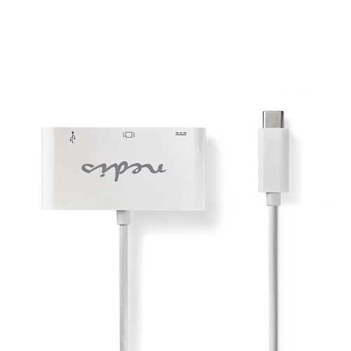 USB Multi-Port Adapter | 3-in-1 | USB 3.1 | USB-C™ Male | USB-A Female / USB-C™ Female / VGA Female | 5 Gbps | 0.20 m | Round | Nickel Plated | PVC | White | Blister CCGB64760WT02 5412810289158