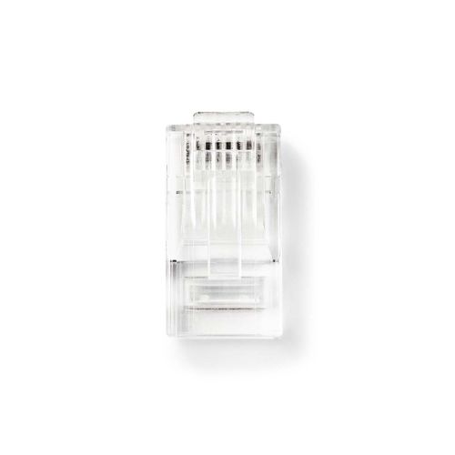 RJ45 Connector | Male | Solid UTP CAT5e | Straight | Gold Plated | 10 pcs | PVC | Transparent | Box CCGB89300TP 5412810289349
