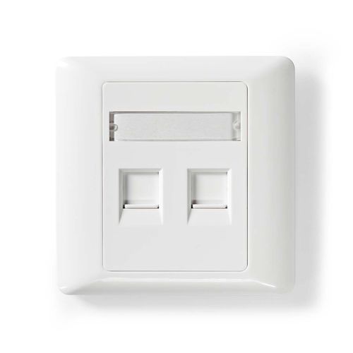 Network Keystone Face Plate | Face Plate RJ45 | 2 port(s) | ABS | White | Box CCGB89760WT 5412810424849