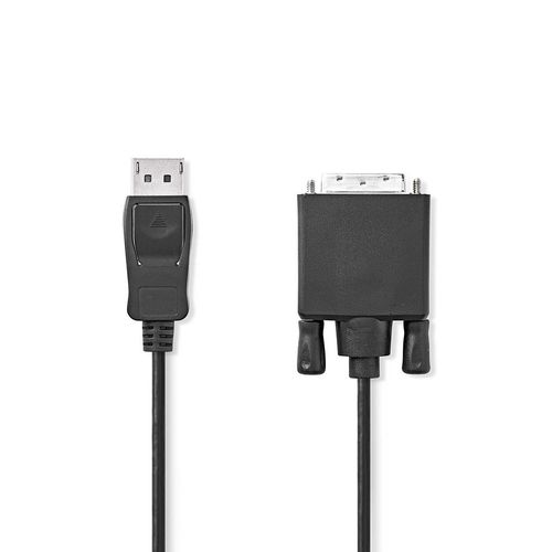 DisplayPort Cable | DisplayPort Male | DVI-D 24+1-Pin Male | 1080p | Nickel Plated | 1.00 m | Round | PVC | Black | Label CCGL37200BK10 5412810420889