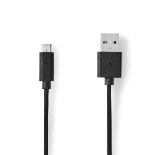 USB Cable | USB 2.0 | USB-A Male | USB Micro-B Male | 11 W | 480 Mbps | Nickel Plated | 2.00 m | Round | PVC | Black | Label CCGL60500BK20 5412810421626